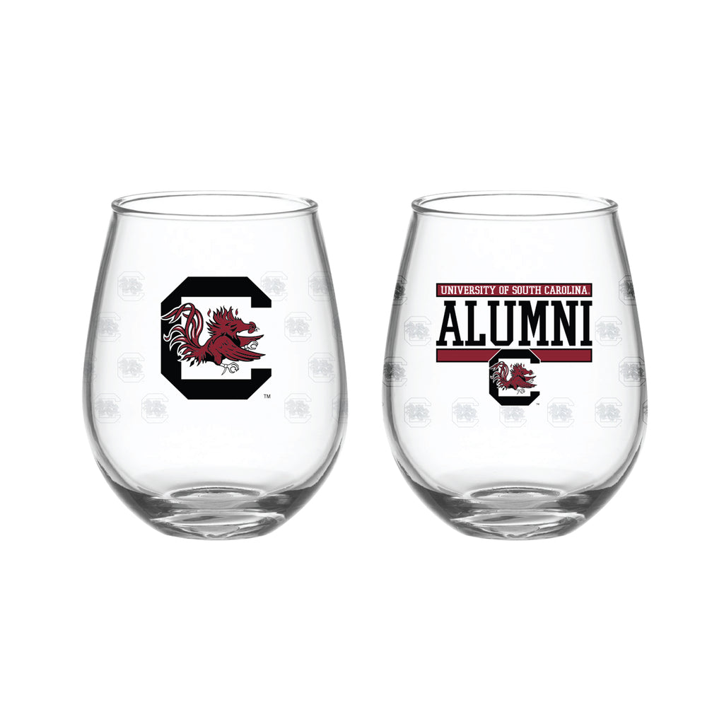 Set of 2 South Carolina Gamecocks Alumni 15oz Stemless