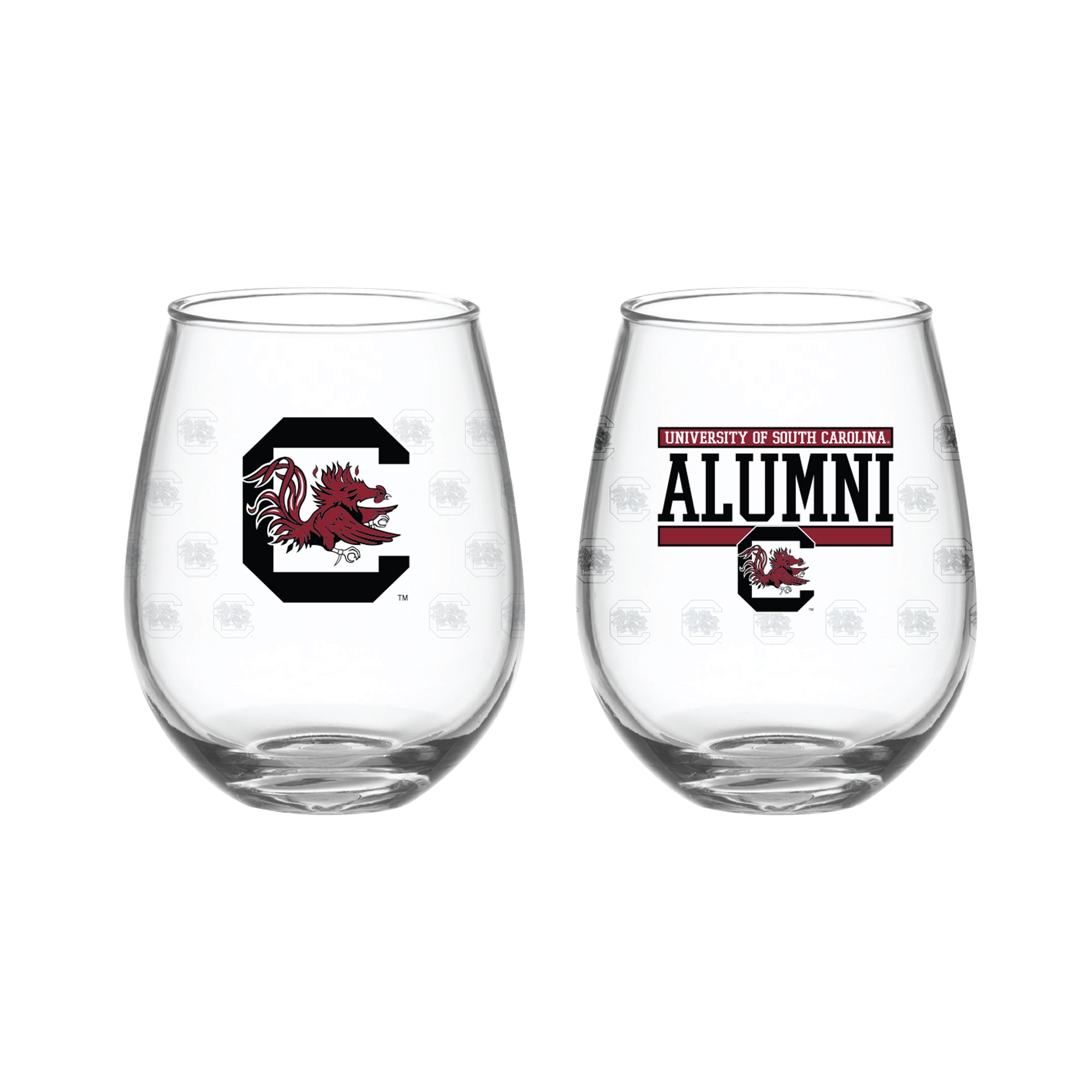 Set of 2 South Carolina Gamecocks Alumni 15oz Stemless
