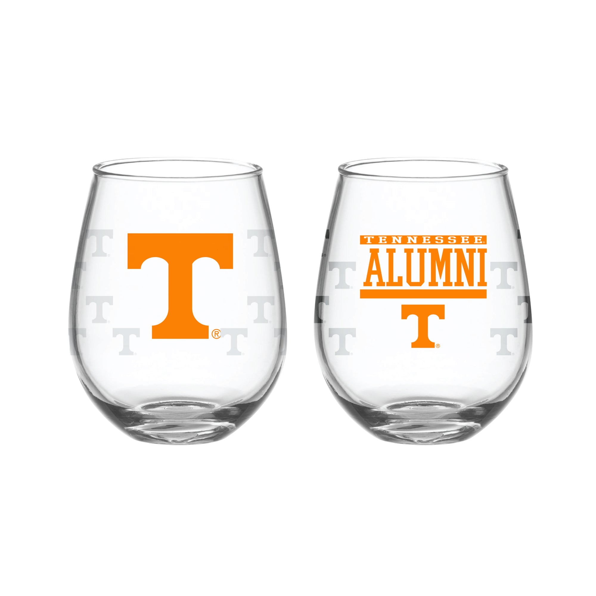 Set of 2 Tennessee Volunteers Alumni 15oz Stemless