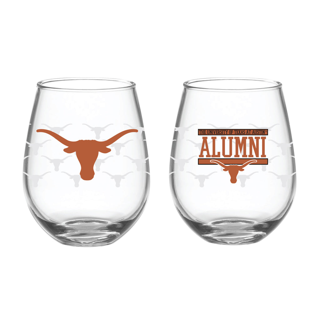 Set of 2 Texas Longhorns Alumni 15oz Stemless