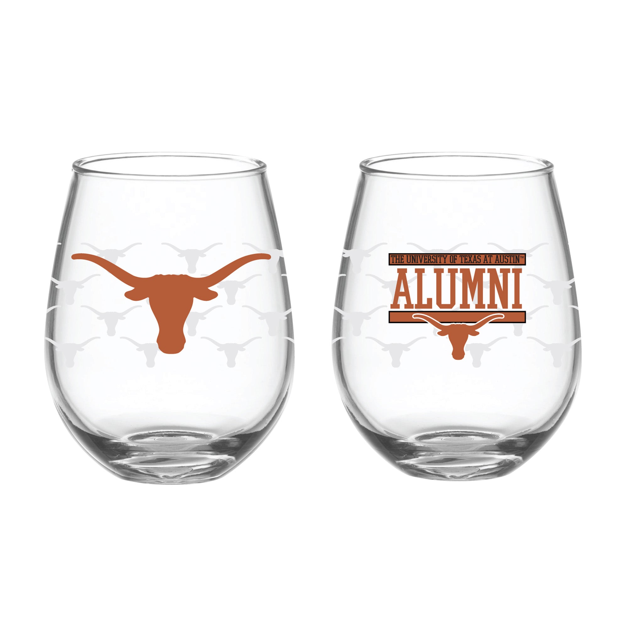 Set of 2 Texas Longhorns Alumni 15oz Stemless