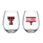 Set of 2 Texas Tech Red Raiders Alumni 15oz Stemless