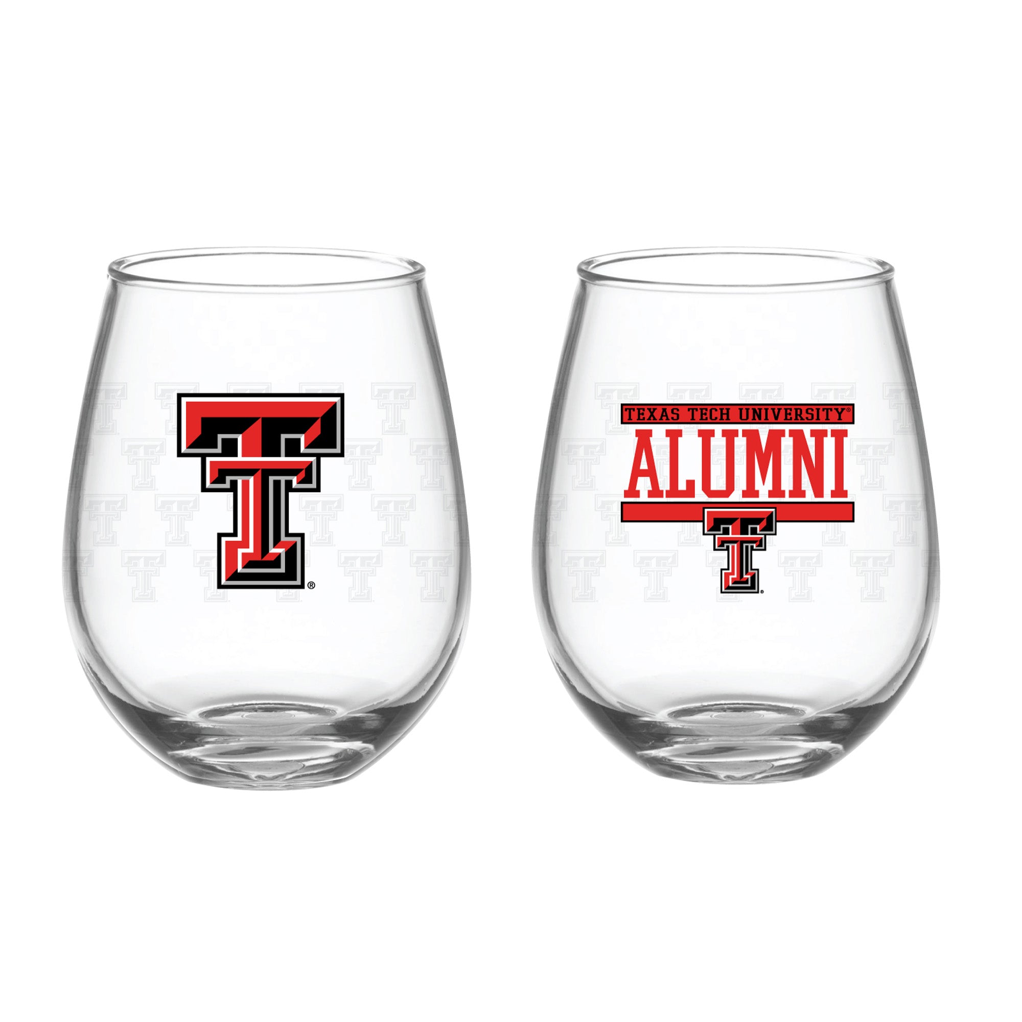 Set of 2 Texas Tech Red Raiders Alumni 15oz Stemless