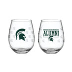 Set of 2 Michigan State Spartans Alumni 15oz Stemless