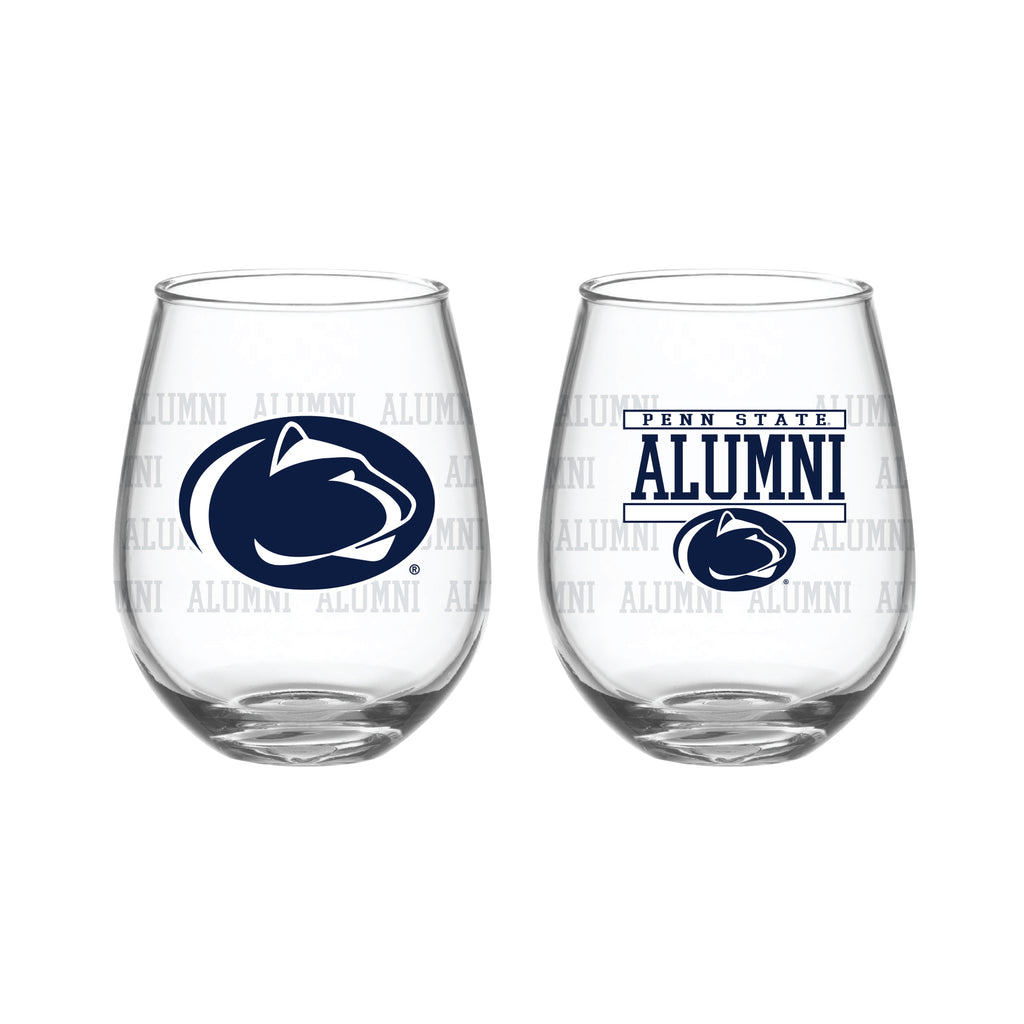 Set of 2 Penn State Nittany Lions Alumni 15oz Stemless