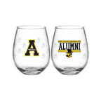 Set of 2 App State Mountaineers Alumni 15oz Stemless
