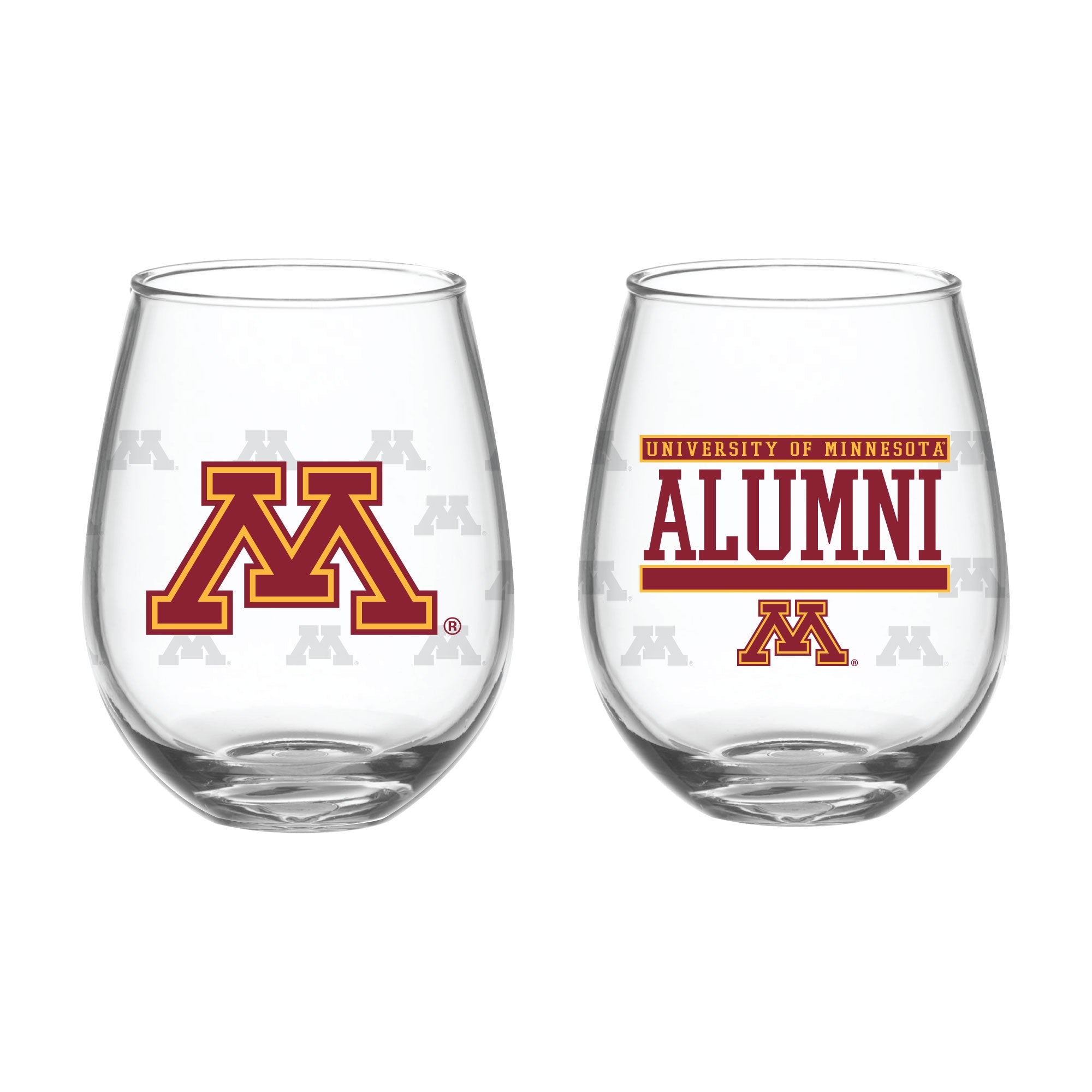 Set of 2 Minnesota Golden Gophers Alumni 15oz Stemless