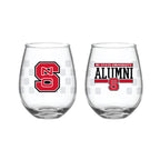Set of 2 NC State Wolfpack Alumni 15oz Stemless