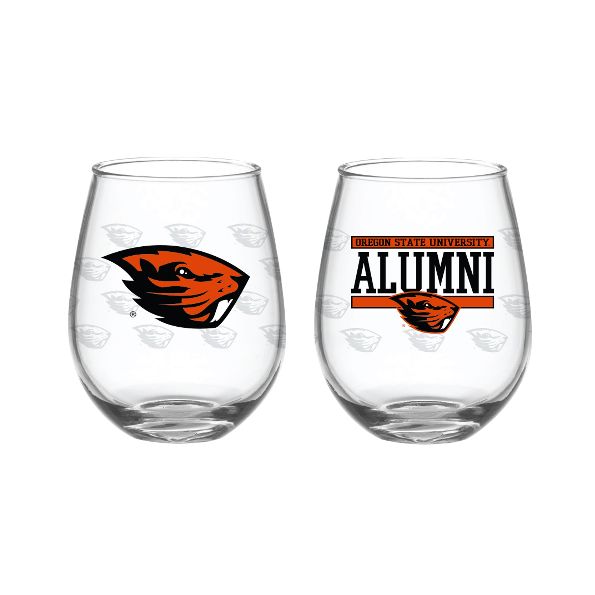 Set of 2 Oregon State Beavers Alumni 15oz Stemless