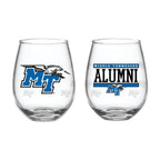 Set of 2 Middle Tennessee Blue Raiders Alumni 15oz Stemless