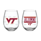 Set of 2 Virginia Tech Hokies Alumni 15oz Stemless