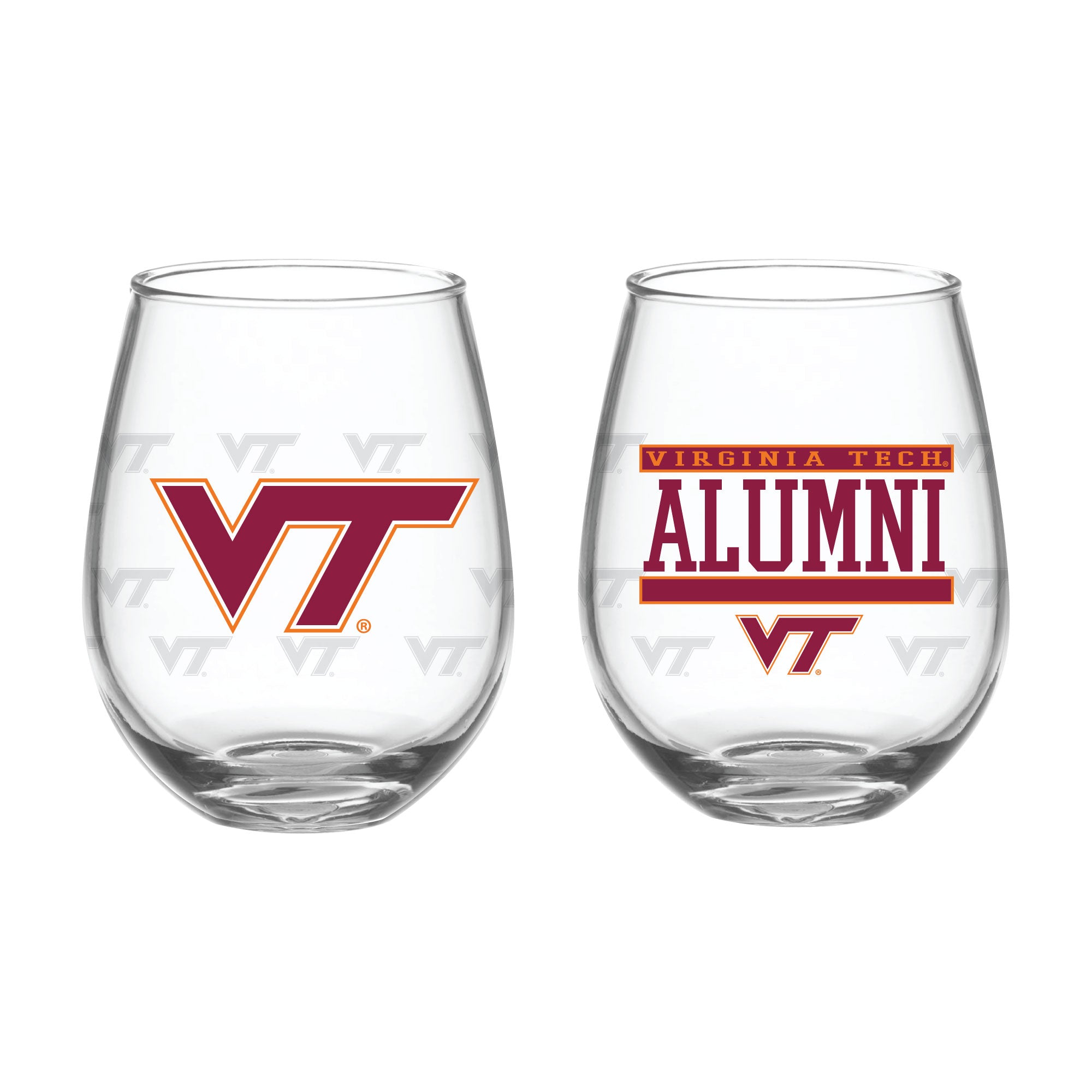 Set of 2 Virginia Tech Hokies Alumni 15oz Stemless