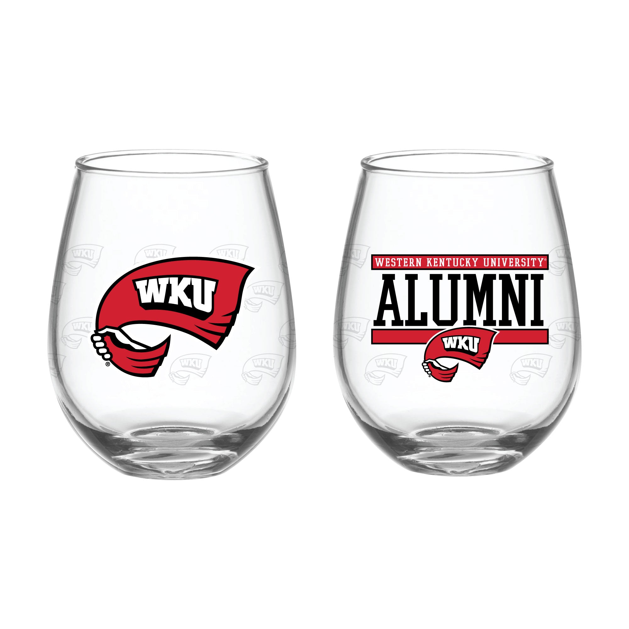 Set of 2 Western Kentucky Hilltoppers Alumni 15oz Stemless