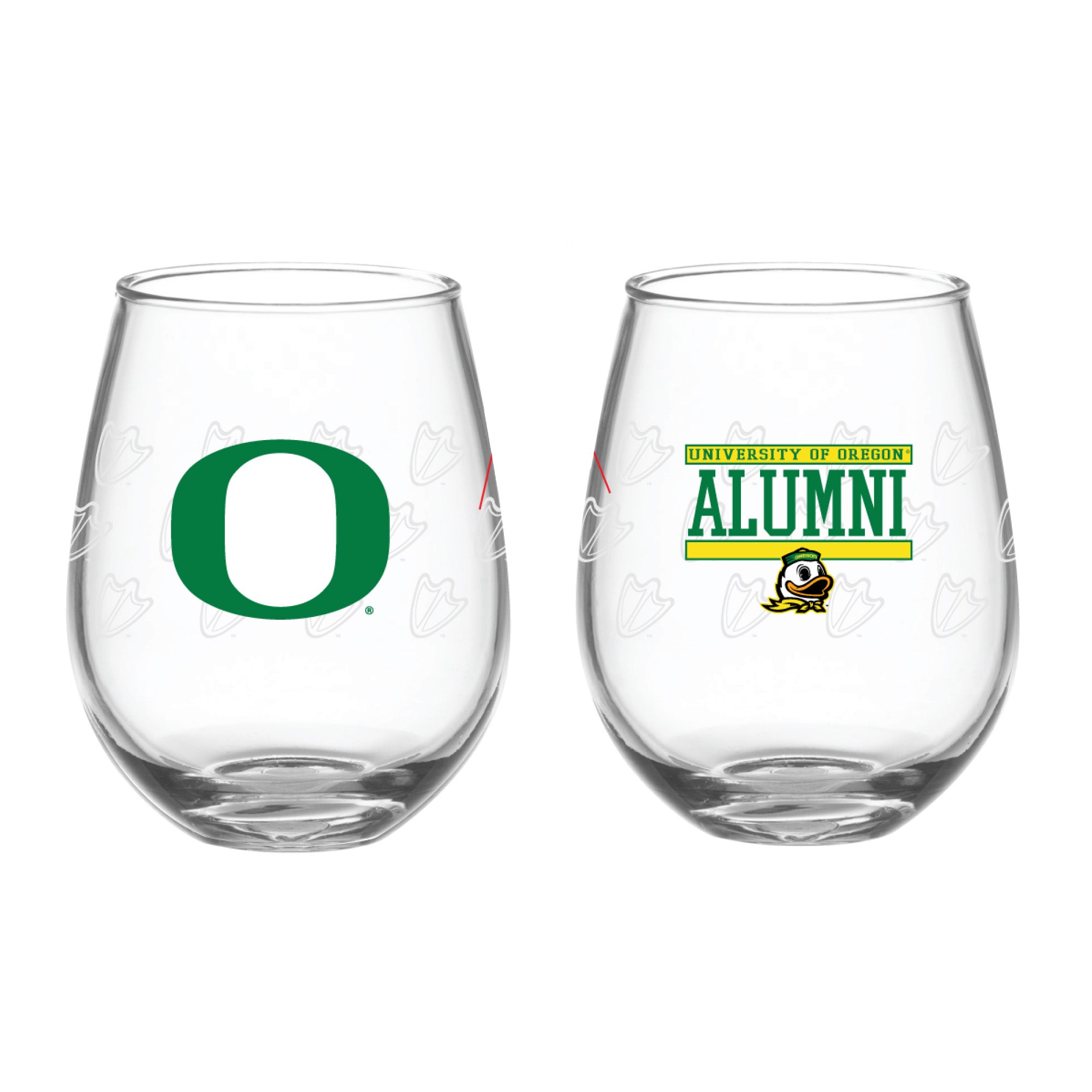 Set of 2 Oregon Ducks Alumni 15oz Stemless