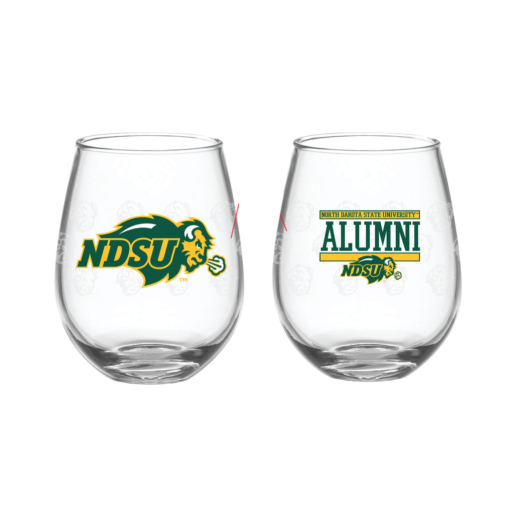 Set of 2 North Dakota State Bisons Alumni 15oz Stemless