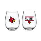 Set of 2 Louisville Cardinals Alumni 15oz Stemless