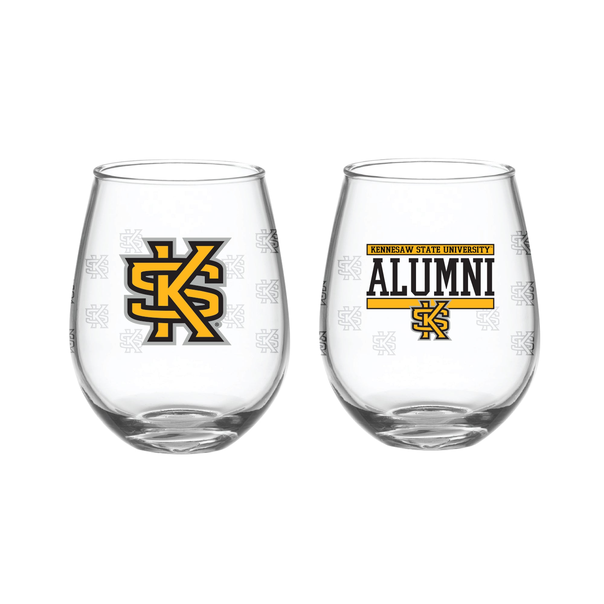 Set of 2 Kennesaw State Owls Alumni 15oz Stemless