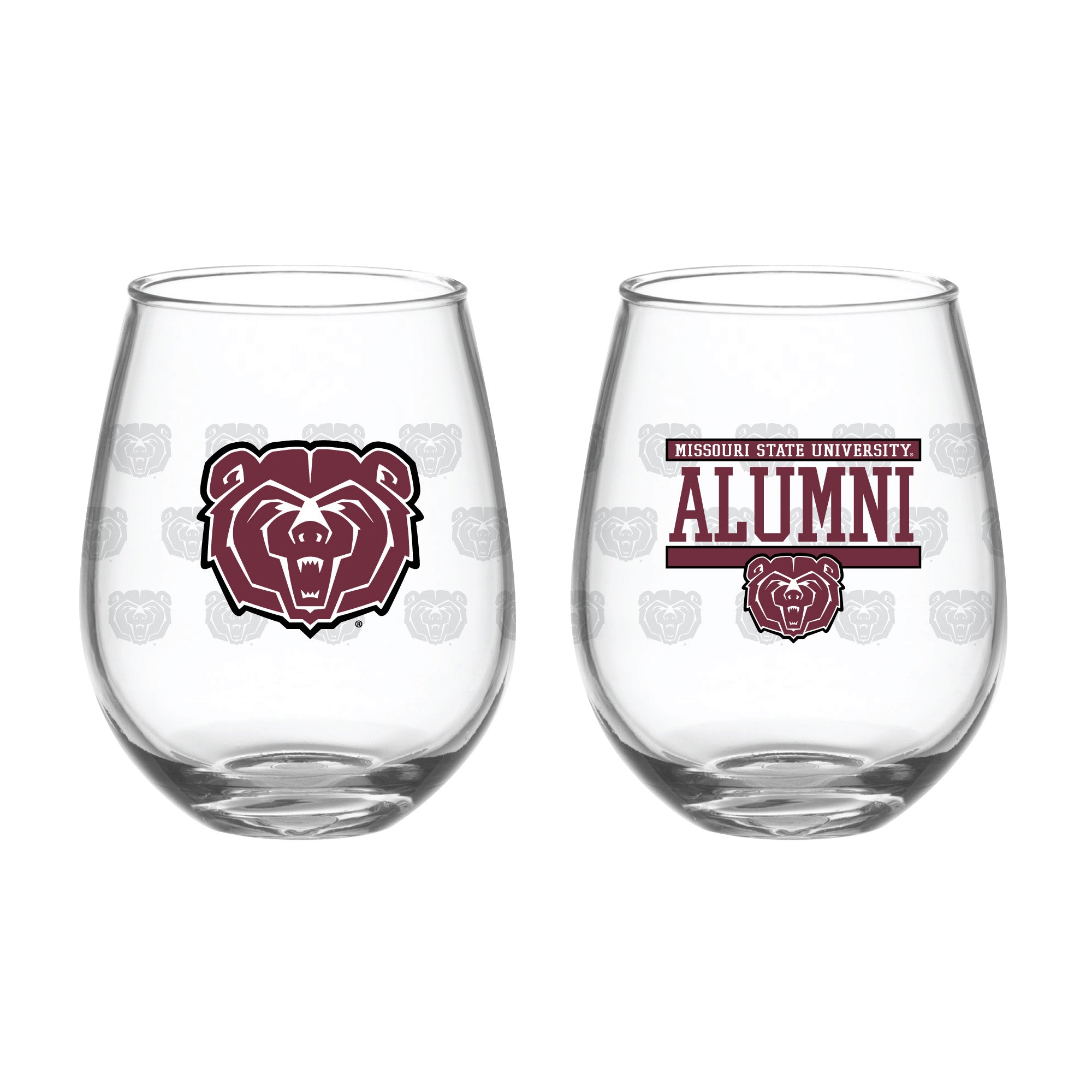 Set of 2 Missouri State Bears Alumni 15oz Stemless
