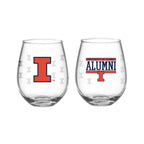Set of 2 Illinois Fighting Illini Alumni 15oz Stemless