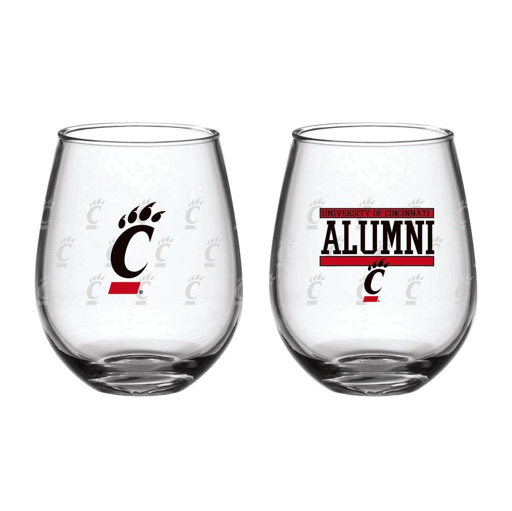 Set of 2 Cincinnati Bearcats Alumni 15oz Stemless
