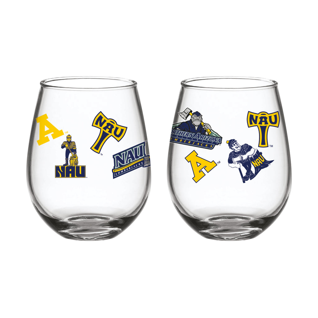 Set of 2 Northern Arizona Lumberjacks Medley 15oz Stemless