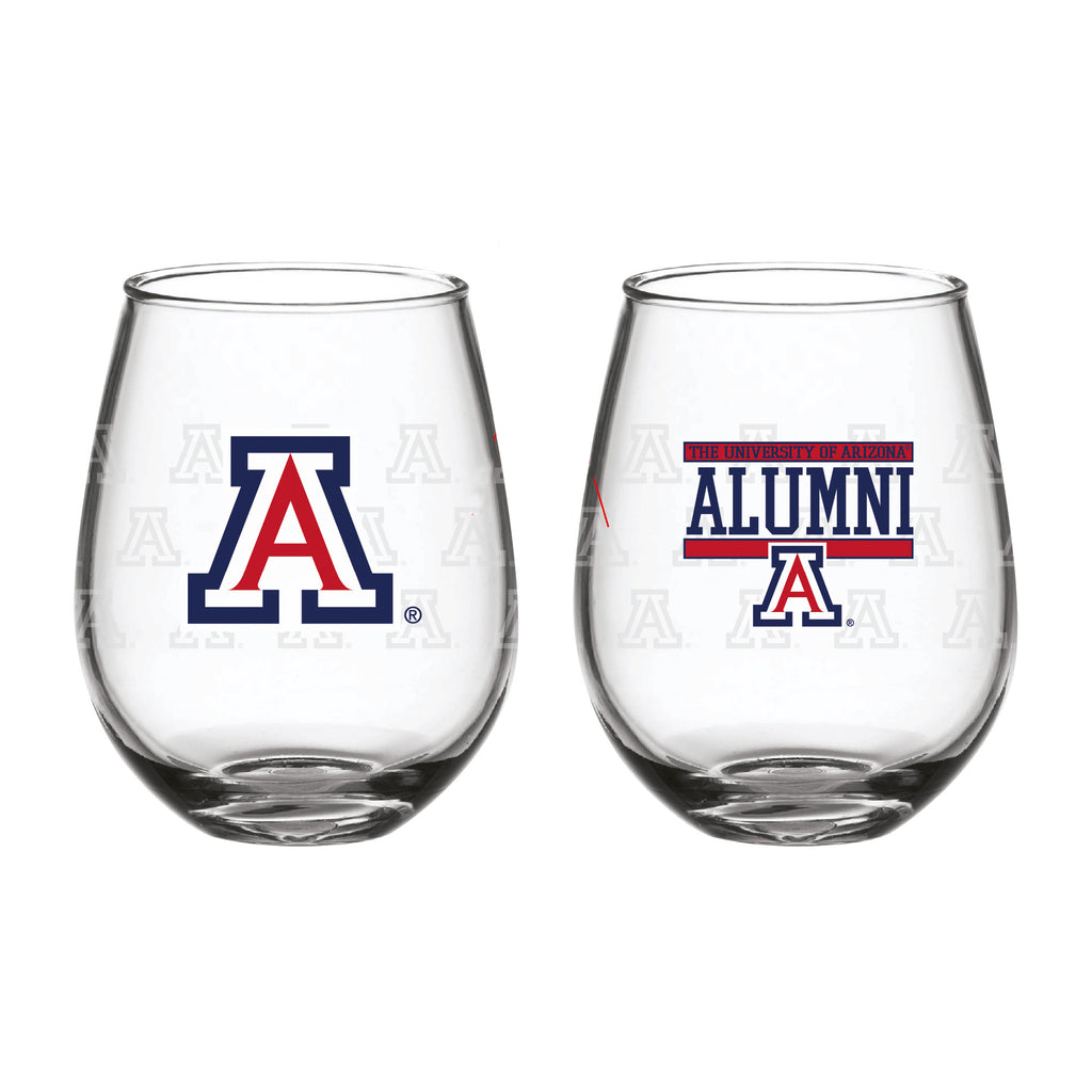 Set of 2 Arizona Wildcats Alumni 15oz Stemless
