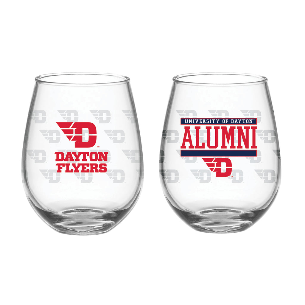 Set of 2 Dayton Flyers Alumni 15oz Stemless