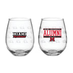 Set of 2 Miami Redhawks Alumni 15oz Stemless
