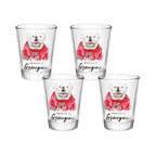 Set of 4 Georgia Bulldogs Mascot by Laura Wilcox 2oz Collector Shot Glasses