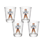 Set of 4 Auburn Tigers Mascot by Laura Wilcox 2oz Collector Shot Glasses