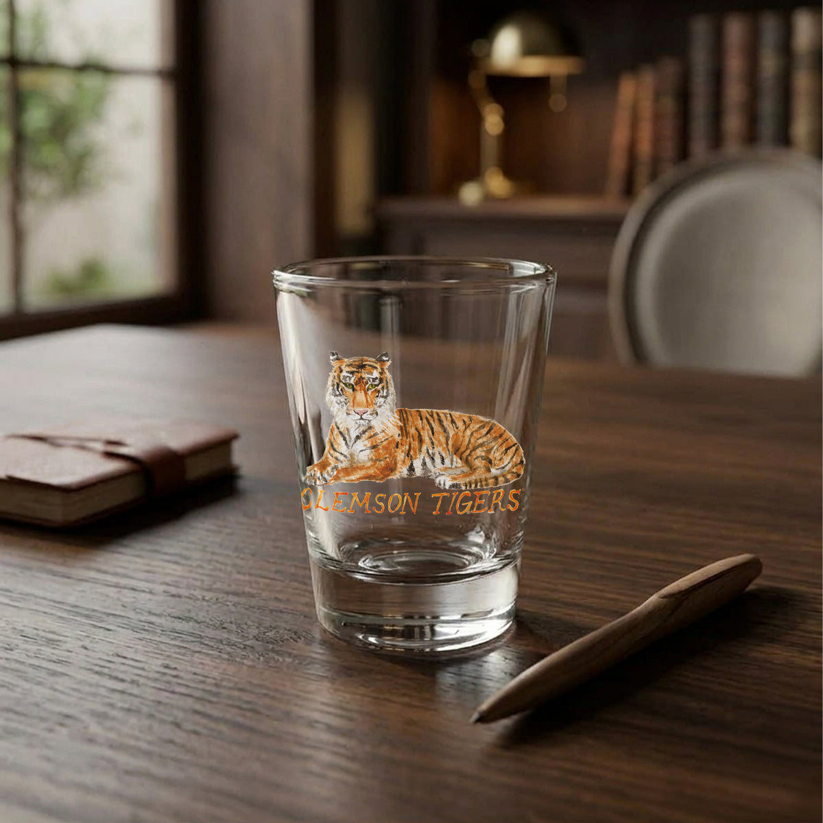 Set of 4 Clemson Tigers Mascot by Laura Wilcox 2oz Collector Shot Glasses