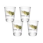Set of 4 Florida Gators Mascot by Laura Wilcox 2oz Collector Shot Glasses