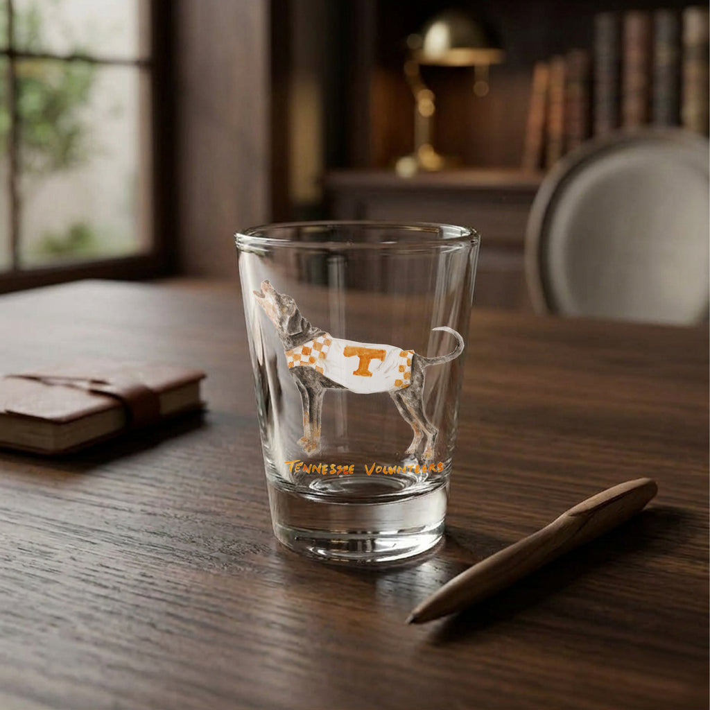 Set of 4 Tennessee Volunteers Mascot by Laura Wilcox 2oz Collector Shot Glasses