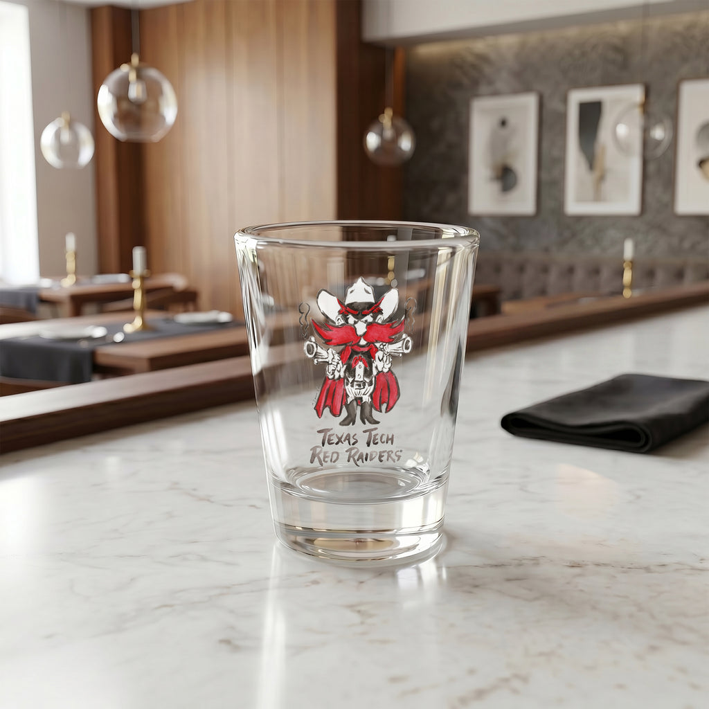 Set of 4 Texas Tech Red Raiders Mascot by Laura Wilcox 2oz Collector Shot Glasses