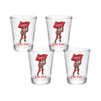 Set of 4 Ohio State Buckeyes Mascot by Laura Wilcox 2oz Collector Shot Glasses