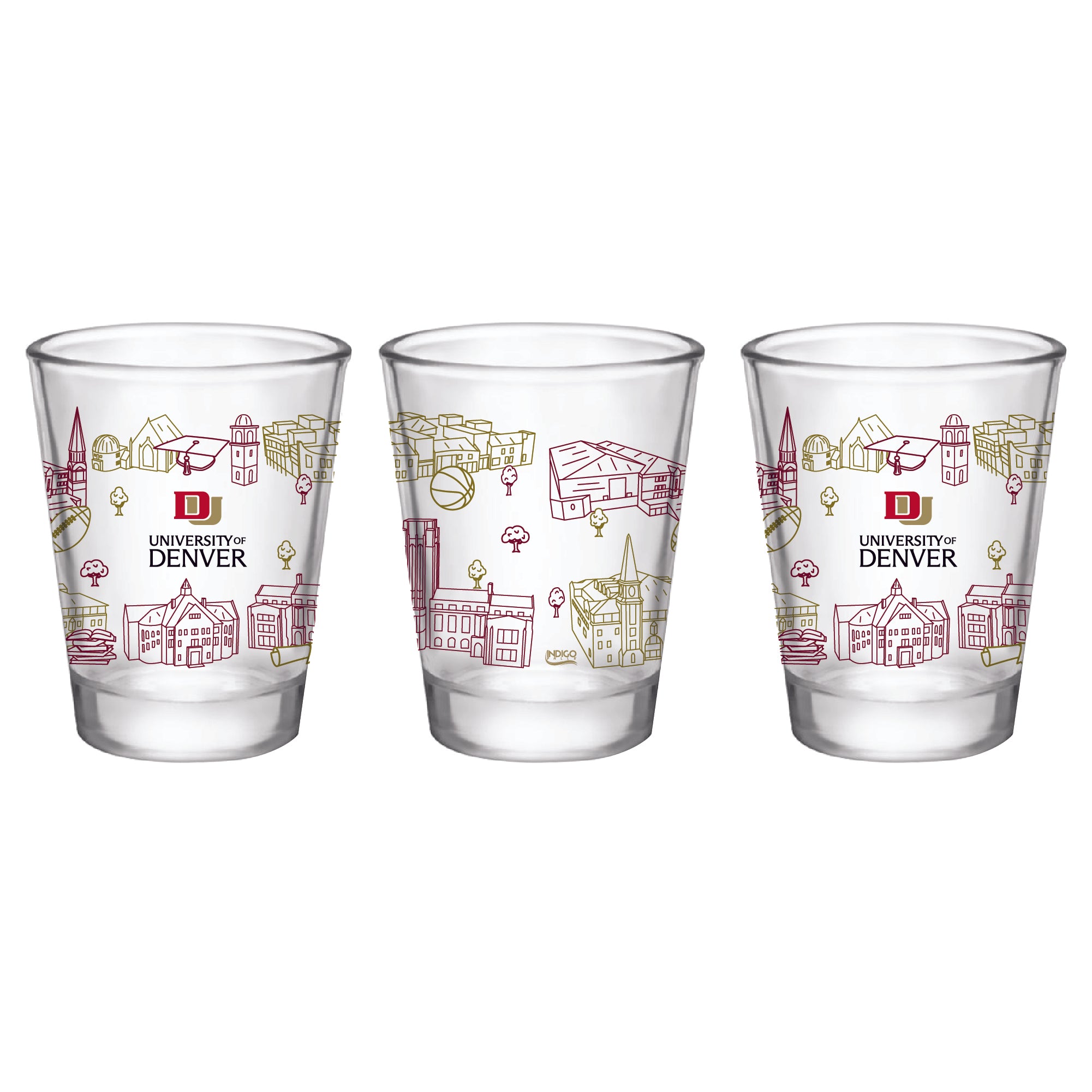 Denver Pioneers 2oz Campus Line Collector | Set of 2