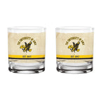 Iowa Hawkeyes Set of 2 College Vault Tan Retro 14oz Rocks Glasses