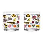 Set of 2 Iowa Hawkeyes 14oz Local Rocks Glasses