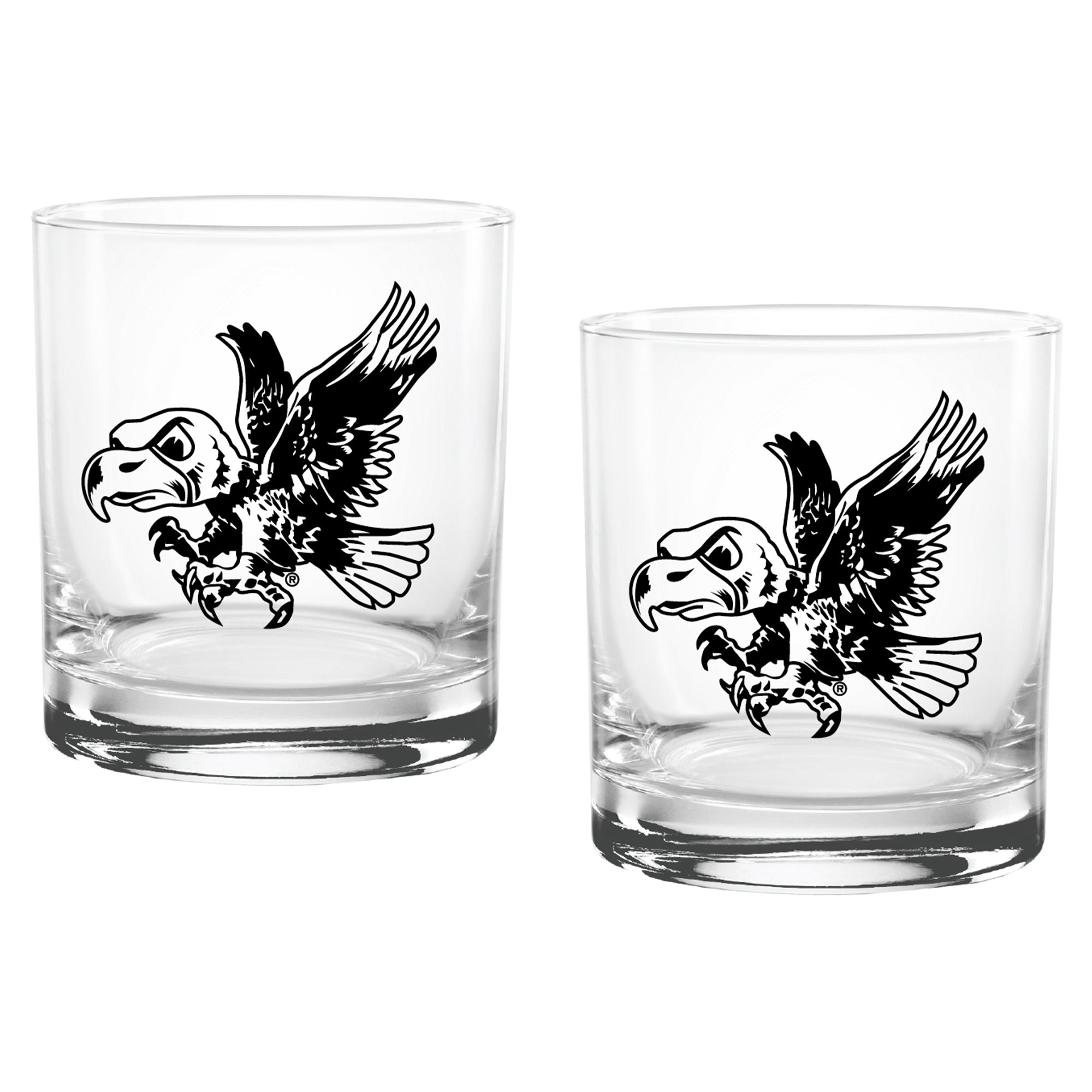 Set of 2 Iowa Hawkeyes College Vault Sketch 14oz Rocks Glasses