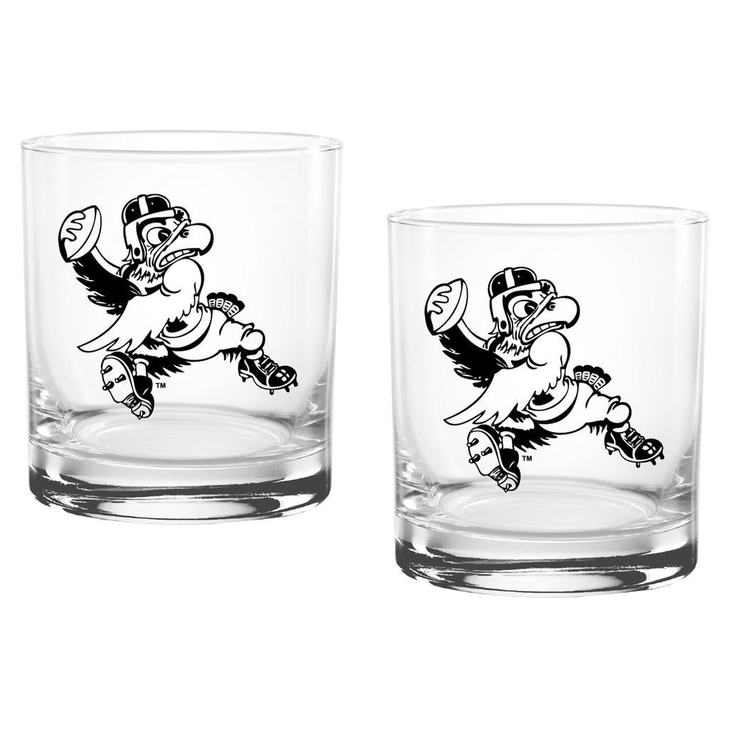Set of 2 Iowa Hawkeyes College Vault Sketch 14oz Rocks Glasses