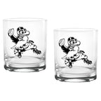 Set of 2 Iowa Hawkeyes College Vault Sketch 14oz Rocks Glasses