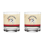 Georgia Bulldogs Set of 2 College Vault Tan Retro 14oz Rocks Glasses