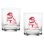 Set of 2 Georgia Bulldogs College Vault Sketch 14oz Rocks Glasses