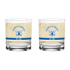 Kentucky Wildcats Set of 2 College Vault Tan Retro 14oz Rocks Glasses