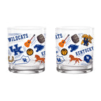 Set of 2 Kentucky Wildcats 14oz Local Rocks Glasses