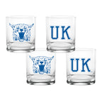 Set of 4 Kentucky Wildcats College Vault Sketch 14oz Rocks Glasses
