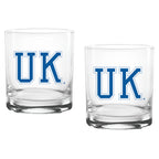 Set of 2 Kentucky Wildcats College Vault Sketch 14oz Rocks Glasses