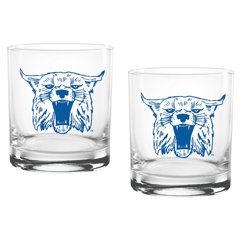 Set of 2 Kentucky Wildcats College Vault Sketch 14oz Rocks Glasses