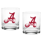Set of 2 Alabama Crimson Tide College Vault Sketch 14oz Rocks Glasses