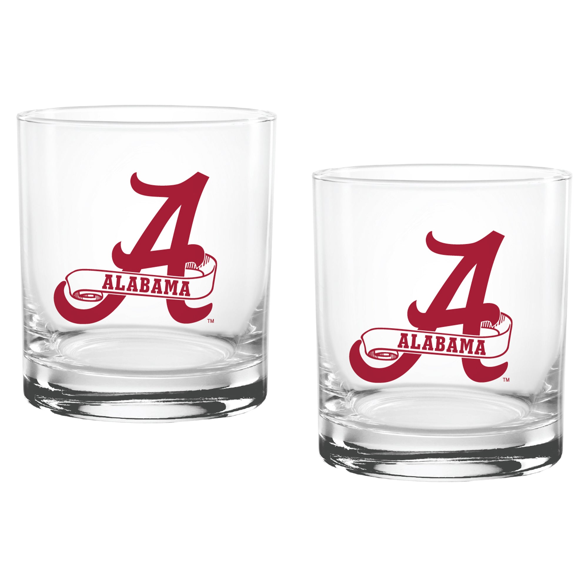 Set of 2 Alabama Crimson Tide College Vault Sketch 14oz Rocks Glasses